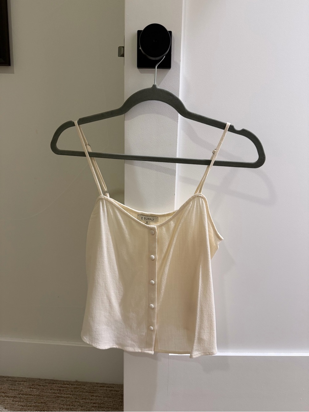 Z Supply Ivory Button-Front Ribbed Camisole